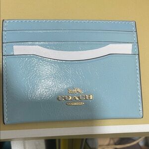 Coach Light Blue Leather Card Holder